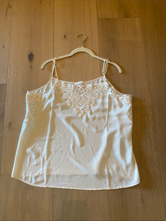 CAbi Tops - CAbi Ivory Lace-Trim Camisole NWOT